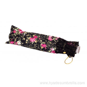 Printed Women's Umbrella With Ruffle Lace